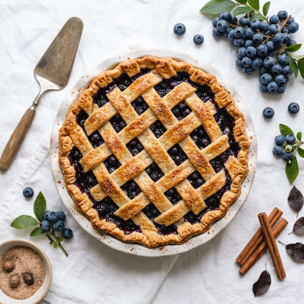Blueberry pie, fresh from Vi's oven